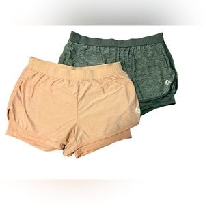 2 Pair Reebok Running Lined w/ Under/Biker Shorts Soft Athletic Shorts